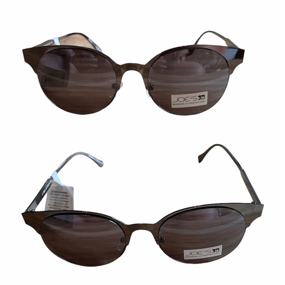 Joe’s Jeans Metallic Gunmetal Square Sunglasses - Picture 4 of 7
